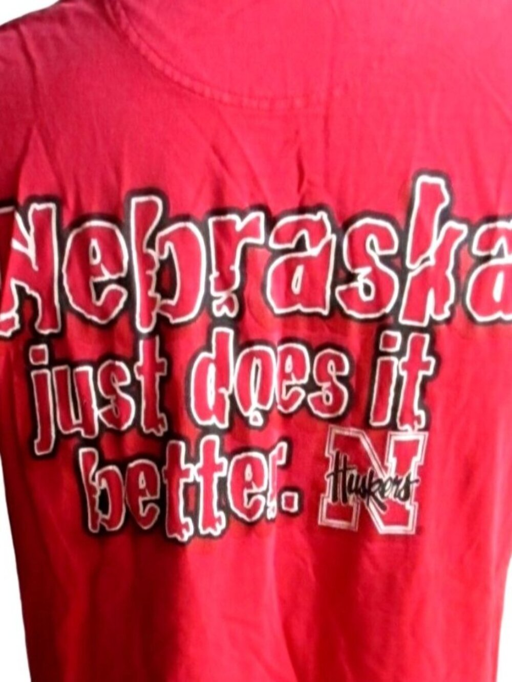 True Vintage T-shirt Medium Nebraska Huskers 1990's Starter 2 Sided Distress Md